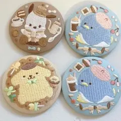 サンリオ 刺繍缶バッチ3 4個セット