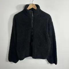 黒 フリースジャケット ハイネック
