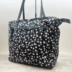 【新品・未使用】ケイトスペード トートバッグ 肩掛け 花柄 ナイロン ネイビー