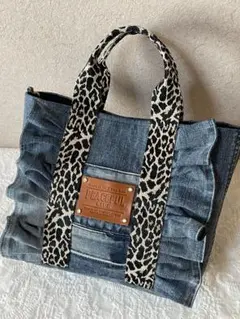 ❥縦フリル❥デニムリメイクトートバッグ❤︎.*③