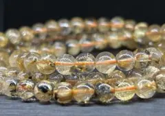 タイチンゴールドルチルクォーツ 3連ブレスレット　ヘマタイト共生　5.7mm