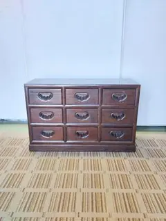 L119」長期保管品 中国 清朝期 唐物 無垢材 漆塗 黄銅引出 薬箪笥