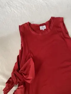 LANVIN 赤いノースリーブワンピース