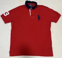 現行 Ralph Lauren ビッグポニー ポロシャツ 鹿の子 短丈 赤 - メルカリ