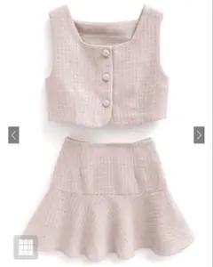 グレイル ツイードビスチェ×ミニスカートセットアップ ピンク[dk1255]