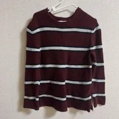 ZARA バーガンディ ストライプ ニットセーター 110