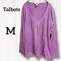 訳あり特価✦Talbots 【M】 Vネック長袖ニット 紫 パープル シンプル