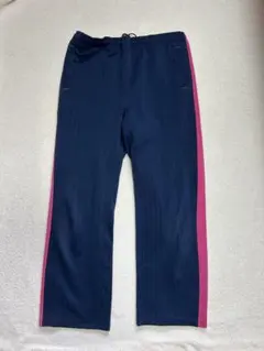 ネイビー ピンク サイドライン ジャージ パンツ