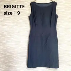 BRIGITTE ノースリーブデニムひざ丈ワンピース ネイビー 9号 1842のサムネイル