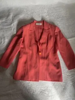 コーラルピンク テーラードジャケットとスカートセット