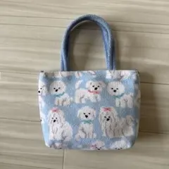 新品 フェイラー FEILER モフモフワンチャン シルバーグレー トート