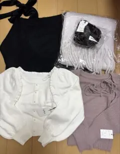 grl グレイル福袋　2026 リボンニット　アンサンブル　マフラーなど　5点