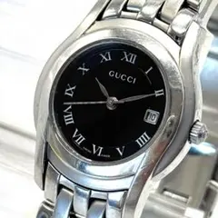 GUCCI 新品電池 상태좋음 腕時計 レディース 5500L ブラック文字盤 希少