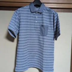 M'GREGOR グレー ストライプ ポロシャツ Mサイズ