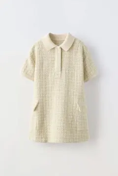【ほぼ新品】ZARA キッズ リブネックテクスチャーワンピース 164cm