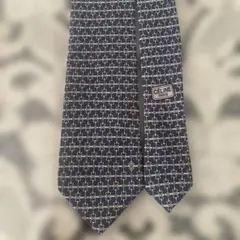 CELINE ネイビー 幾何学模様 ネクタイ