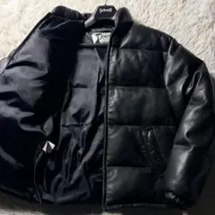 ご*ん様 【米国製】schott ダウンジャケット ラムレザー　羊革　ブラックのサムネイル