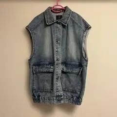 ダブルクローセット　ノースリーブデニムジャケット・ライトブルー