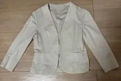 anySIS ベージュ ノーカラージャケット M