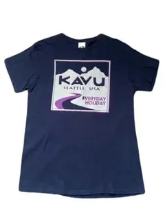 KAVU カブー 半袖　Tシャツ ロゴプリント 紺　ネイビー　M アウトドア