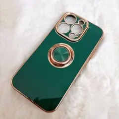 匿名配送❣️⑥ iPhone15pro iPhoneケース　グリーン　リング付