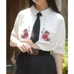 448◇劇場版モノノ怪 刺繍ブラウス 赤 アクシーズ axes femme - メルカリ