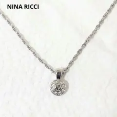 ニナリッチ　ネックレス　サークル　ロゴ　シルバー