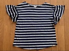 SWEET BERRY 新品　袖フレアボーダーT ネイビー＆白　130