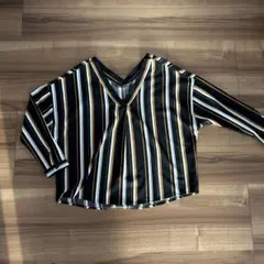 AZUL by moussy ストライプ ブラウス