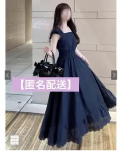 【GRL】フリルショルダー花柄刺繍コットンフレアワンピース [pm588]