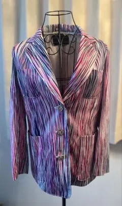 限定値下　レリアン　9号　ストライプ テーラードジャケット　ピンク　ブラック