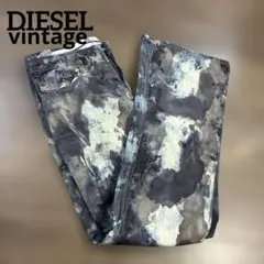 ディーゼル　フレアパンツ　ローライズ　後染め　迷彩　総柄