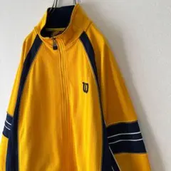 90's 古着 Wilson ジャージ トラックジャケット イエロー ネイビーのサムネイル