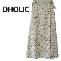 DHOLIC フラワーラップ風フレアスカート アイボリー　小花柄のサムネイル