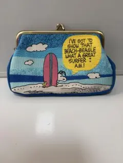 PEANUTS スヌーピー刺繍ポーチ ブルー