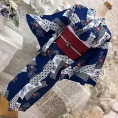 新品未使用 お花 月下美人 セパレート へこ帯付セパレート浴衣 二部式