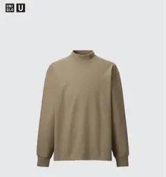 【ユニクロ】ブラッシュドジャージーモックネックTシャツ