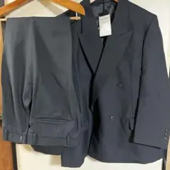 新品未使用　メンズ　スーツ　ダブル　冠婚葬祭　礼服　ブラック　BE3