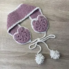 【値下げ】ハンドメイド ラメハートのイヤーマフ