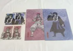 鬼滅の刃アニプレックスオンラインくじ猗窩座＆獪岳クリアファイル＆ブロマイド＆色紙