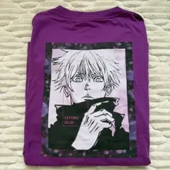 新品 GU 呪術廻戦 五条悟 ビッグTシャツ パープル Lのサムネイル