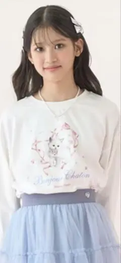 メゾピアノジュニアBonjour Chaton 長袖Tシャツ