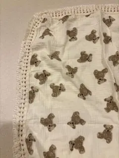 クマ柄コットンブランケット　おくるみ