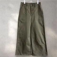 GU カーキ ワイドパンツ ベイカーパンツ カジュアルパンツ M ベルト付き