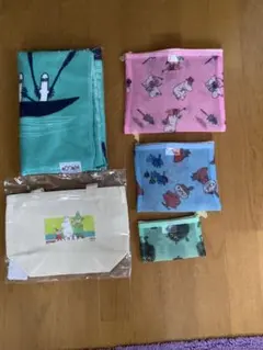 ムーミンシリーズ、ニョロニョロタオル➕メッシュポーチ3点セット➕トートバッグ