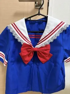 セーラー服 コスプレ衣装セット　青ブルー