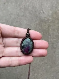 ルビーインゾイサイト　マクラメアクセサリー