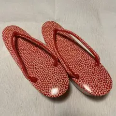 草履 赤 小花柄 和装履物