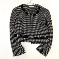 【Play Match】ノーカラージャケット ショート丈 ウール混 11AR