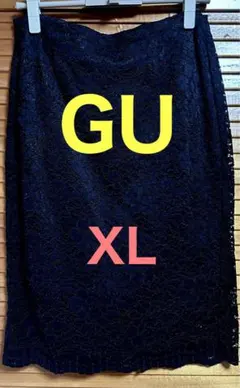 GU レース タイトスカート XL ネイビー